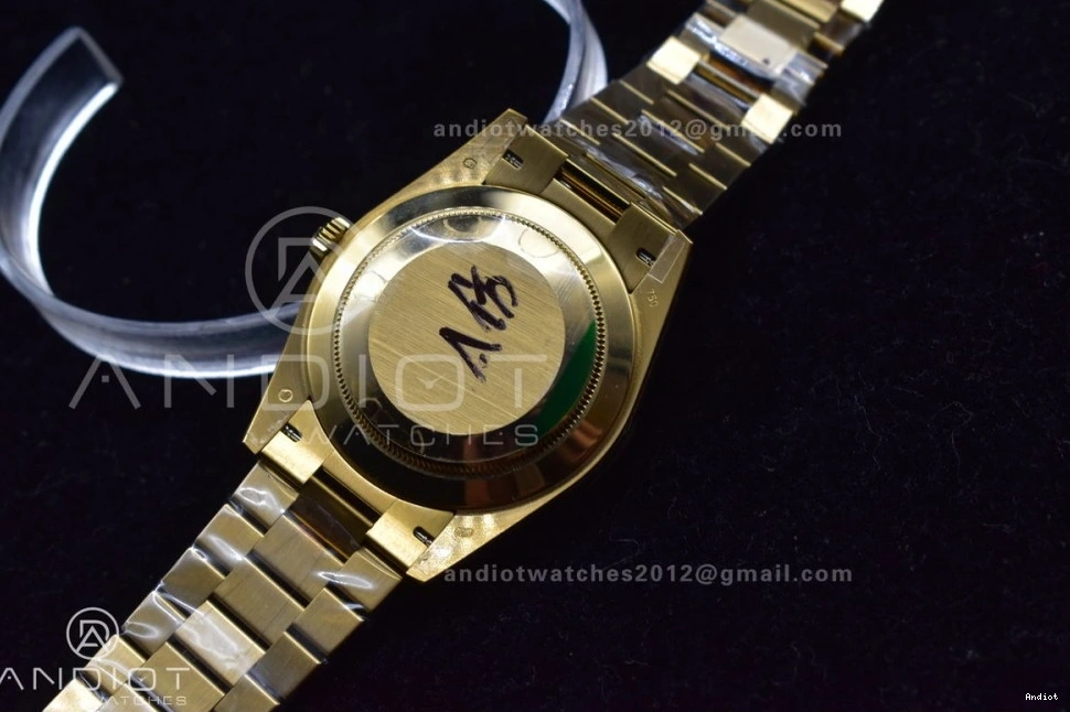 DayDate President 904L Dial JDF Gain 40 YG YG V2 Weight on Bracelet Steel A2836 Stick Markers 0423